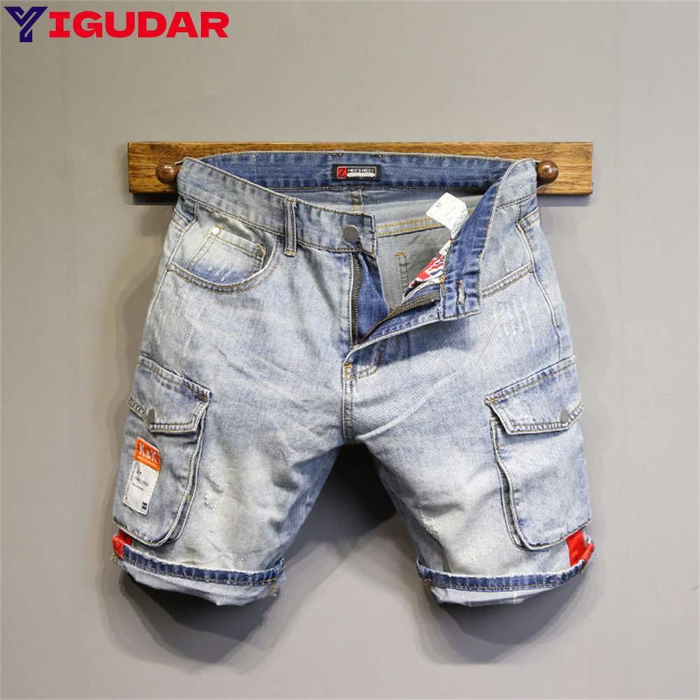 Streetwear Brands 2026 - Pantalones Cortos de Jean para Hombre,