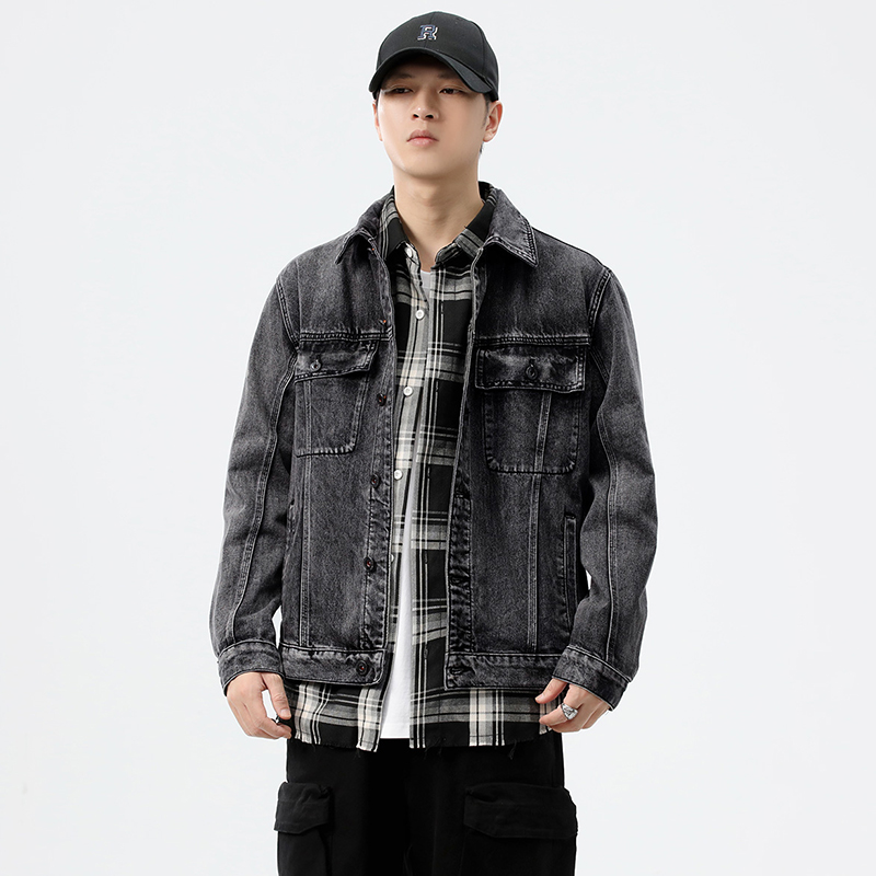 Streetwear Brands 2026 - Chaqueta vaquera gris de talla grande
