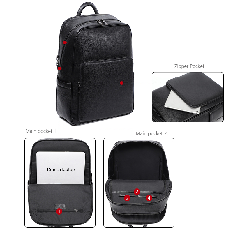 Mochilas 100% de cuero genuino - Streetwear Brand Backpack reseña y precio