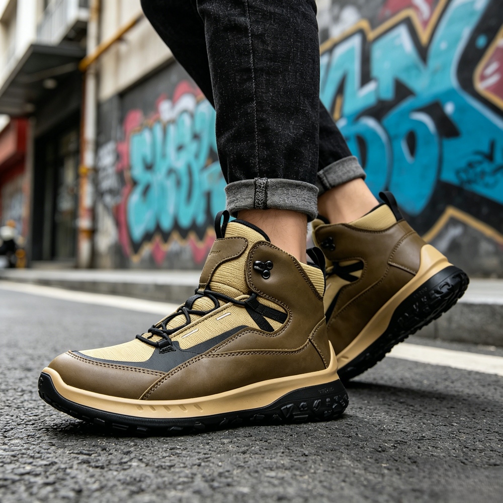 Zapatos de Cuero de Caña Alta  - Streetwear Brand Designs reseña y precio